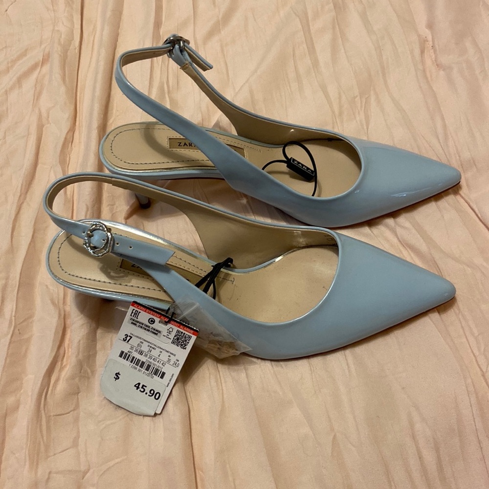 Zara blue heels size 6.5